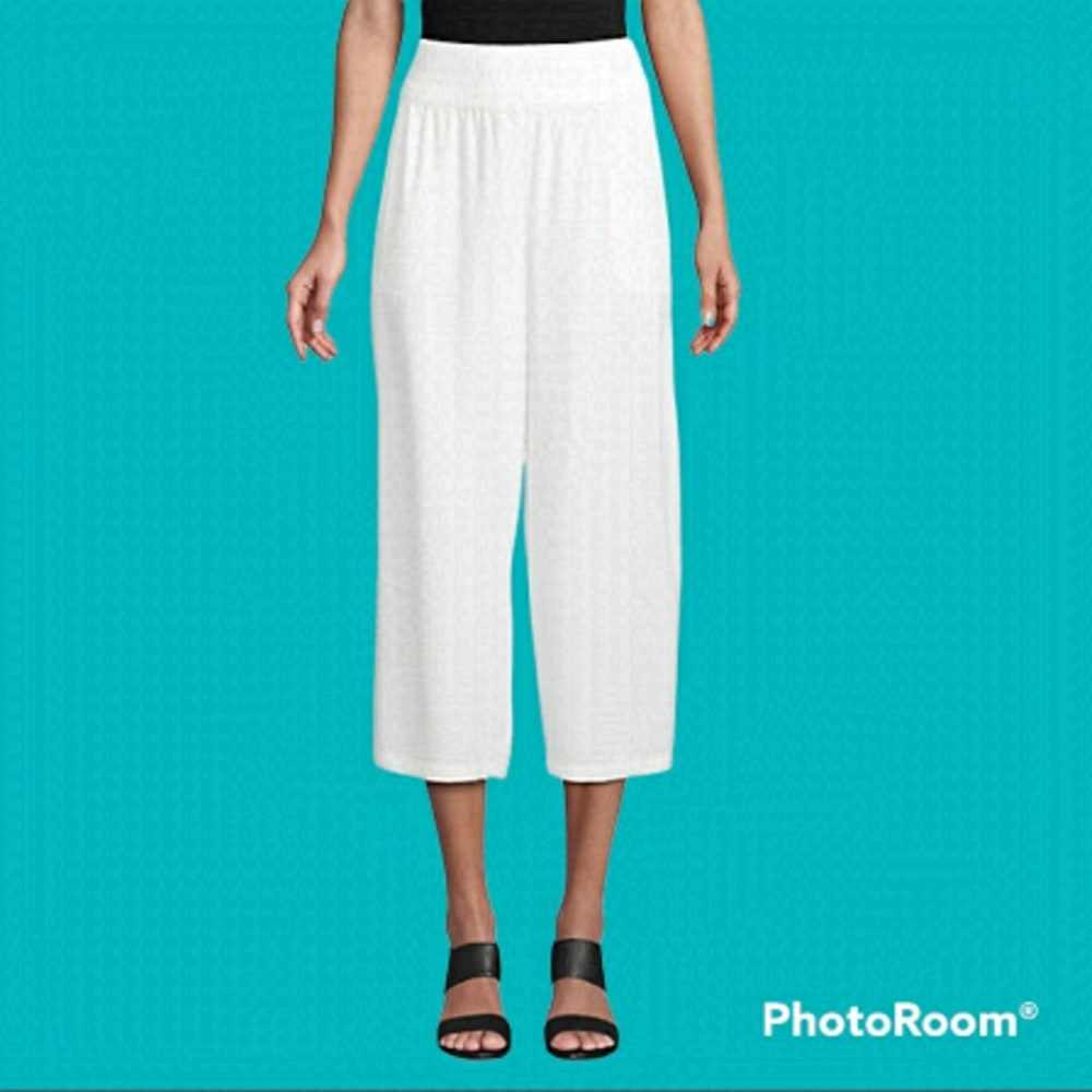 SAKS Fifth Avenue Women's Wide-Leg Smocked Culottes in White